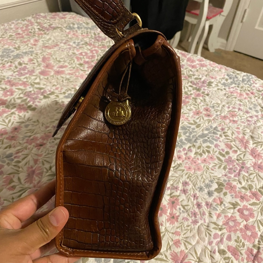 Brahmin Brown Croc-Embossed Satchel - Picture 12 of 12